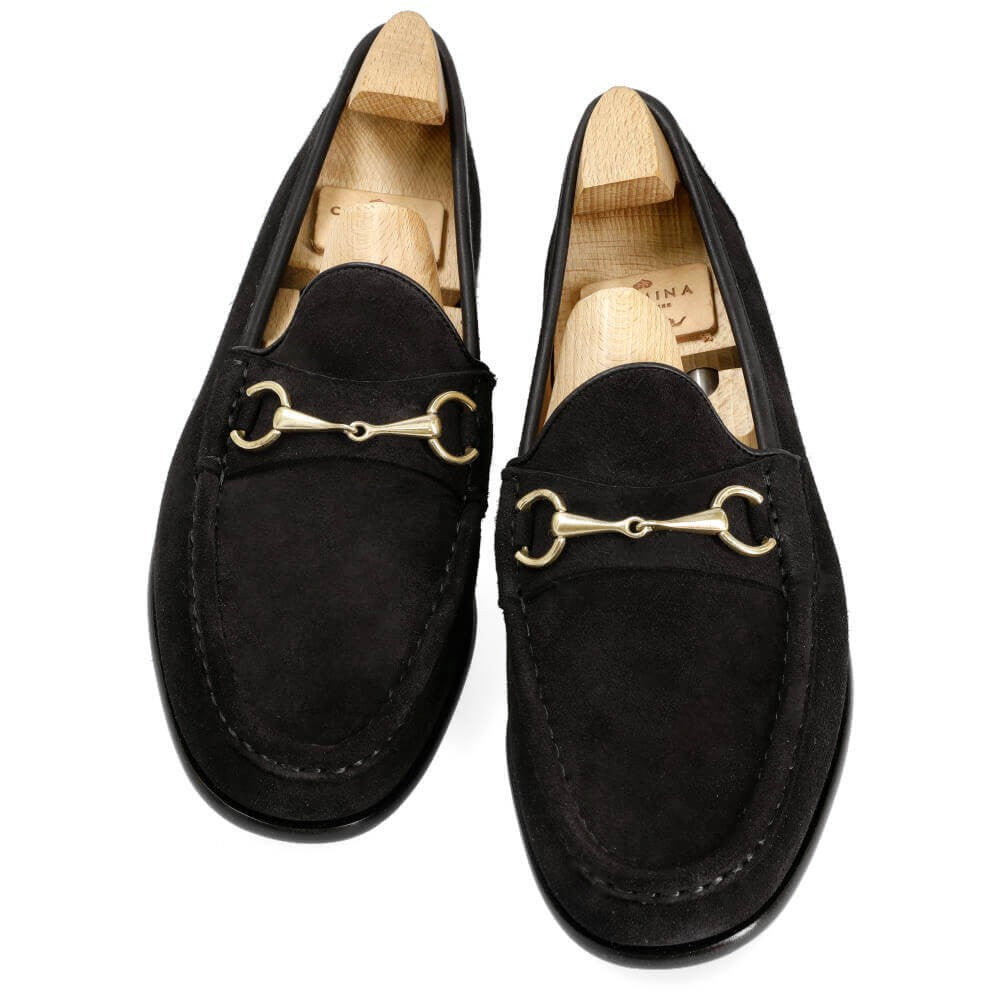 Black Suede Horsebit