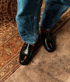 Black Polished Leather Penny Loafers