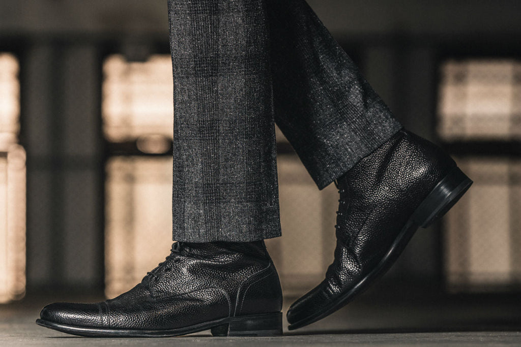 Cap-Toe Dress Boot | Chocolate Pebbled Leather