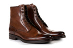 The 'Regent' Cap-Toe Dress Boots | Hand-Burnished Cognac Leather