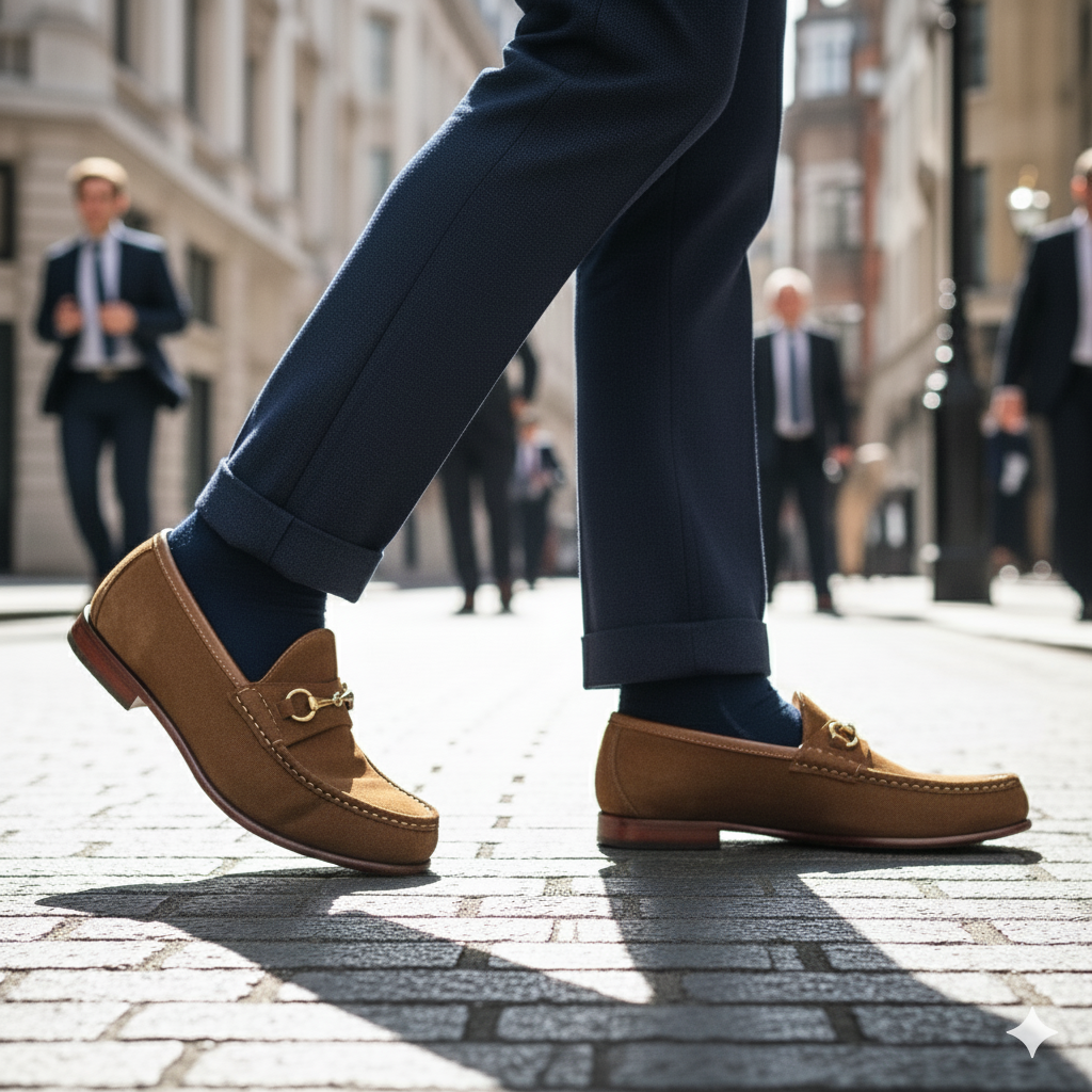 Light Brown Suede Horsebit