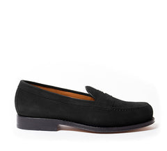 Black Suede Penny Loafers