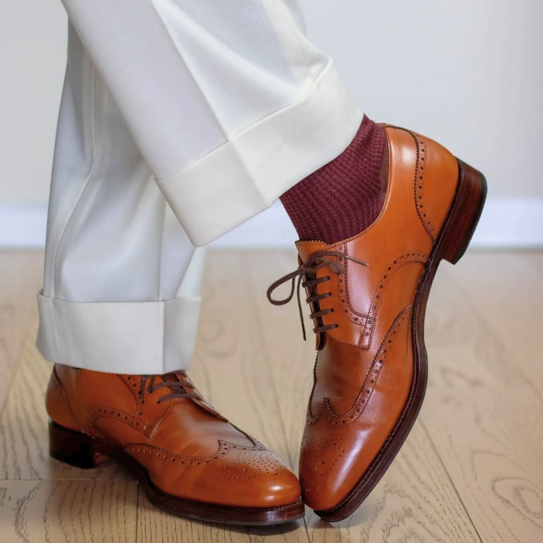 Harmain Leathers- Tan Leather Brogue Shoes