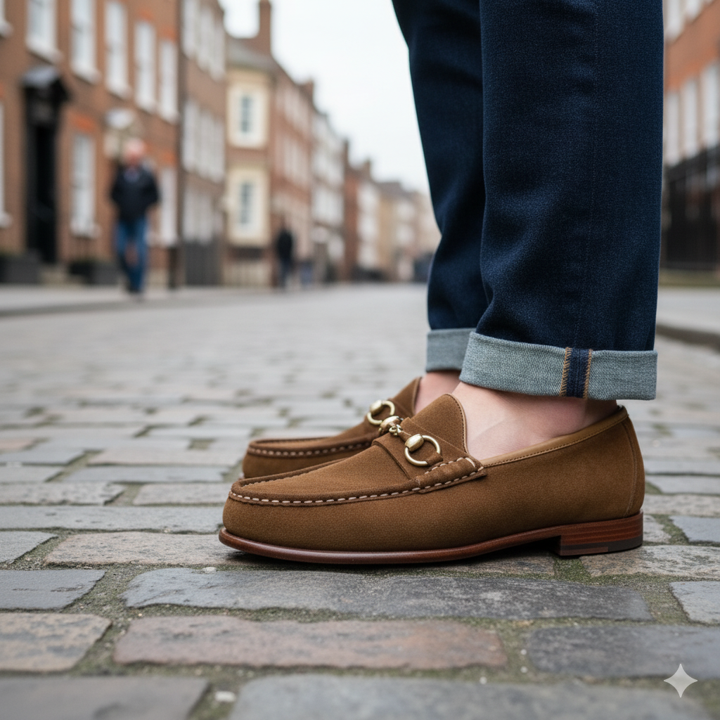 Light Brown Suede Horsebit