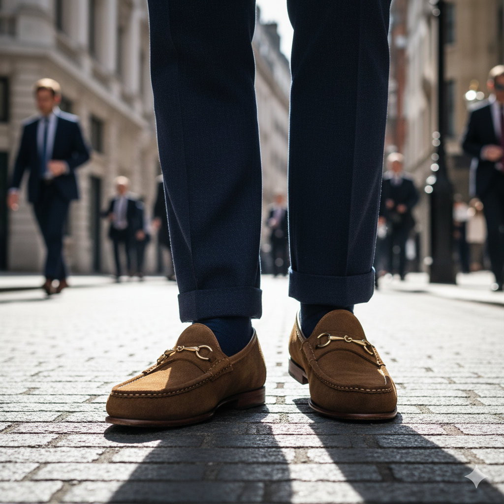 Light Brown Suede Horsebit