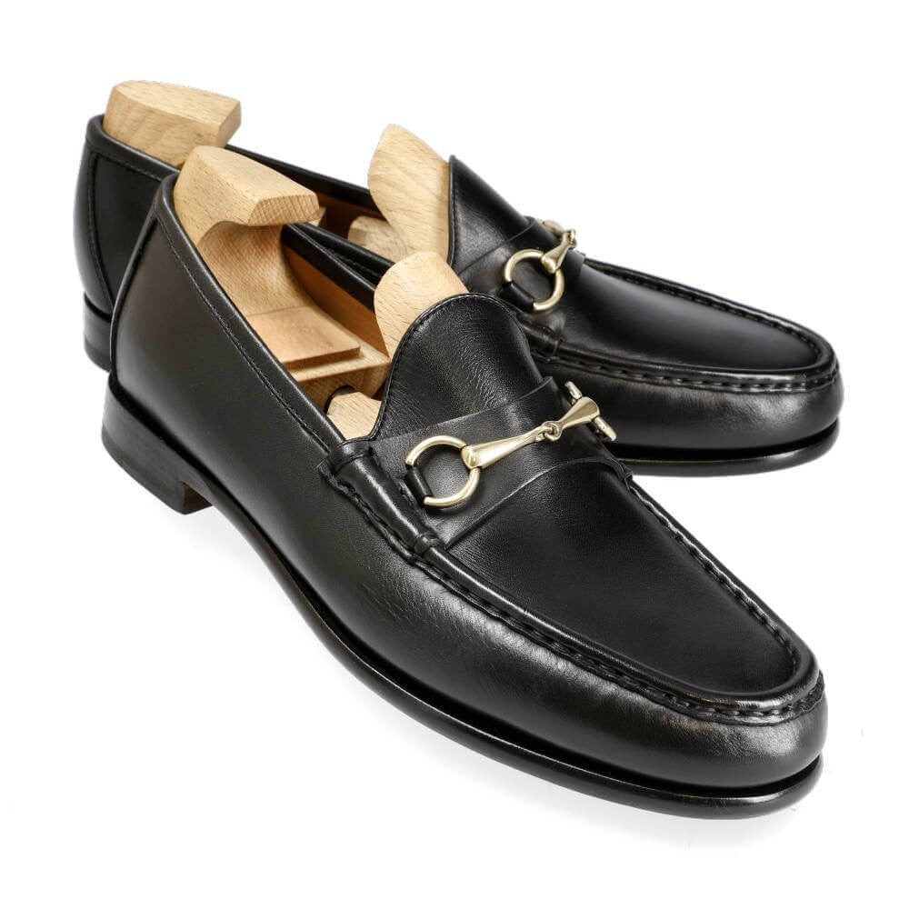 Luxuriöse Horsebit-Lederloafer in Schwarz