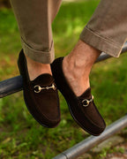 Black Suede Horsebit