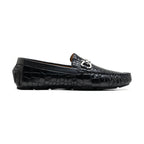 Men’s Black Croc Emboss Driving Loafers
