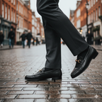 Harmain-Black Ostrich Emboss Leather Loafers