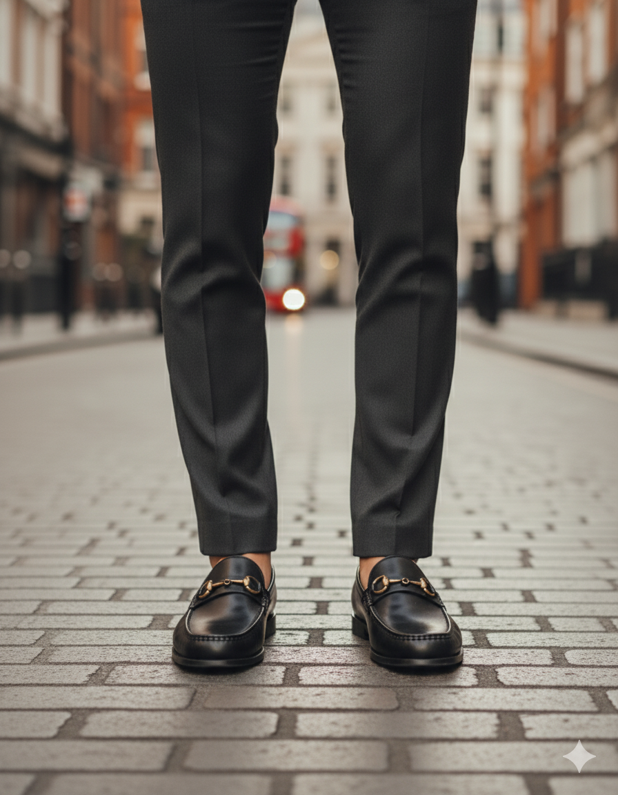 Luxury Horsebit Leather Loafers in Black