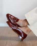 Handmade Burgandy Leather Loafers - horse bit detail