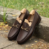 Leather Dark Brown Horsebits