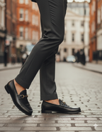 Luxury Horsebit Leather Loafers in Black