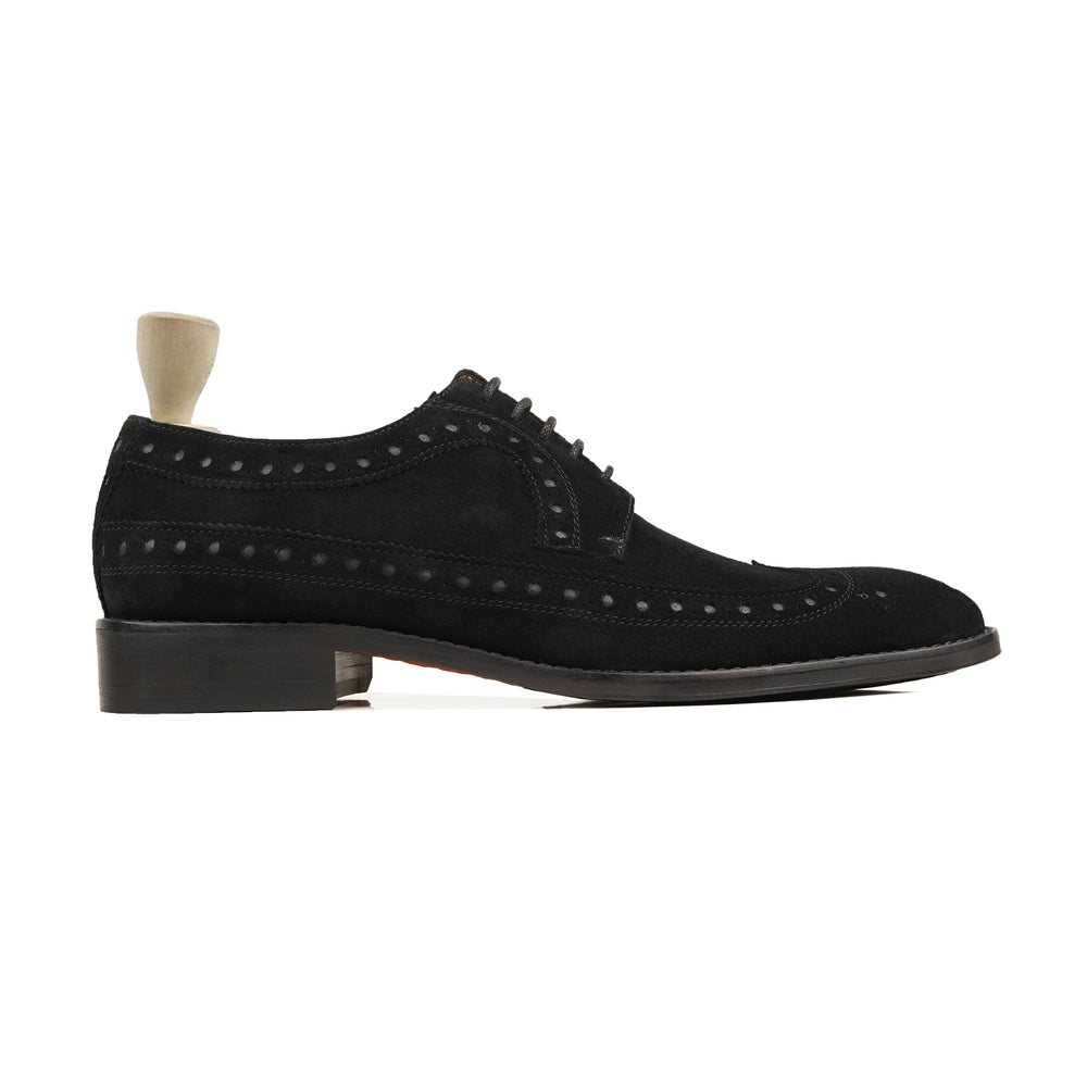 Unisex Black Exeter Black Suedes styled for everyday wear, Harmain Leathers, genuine suede and  leather and  rubber craftsman