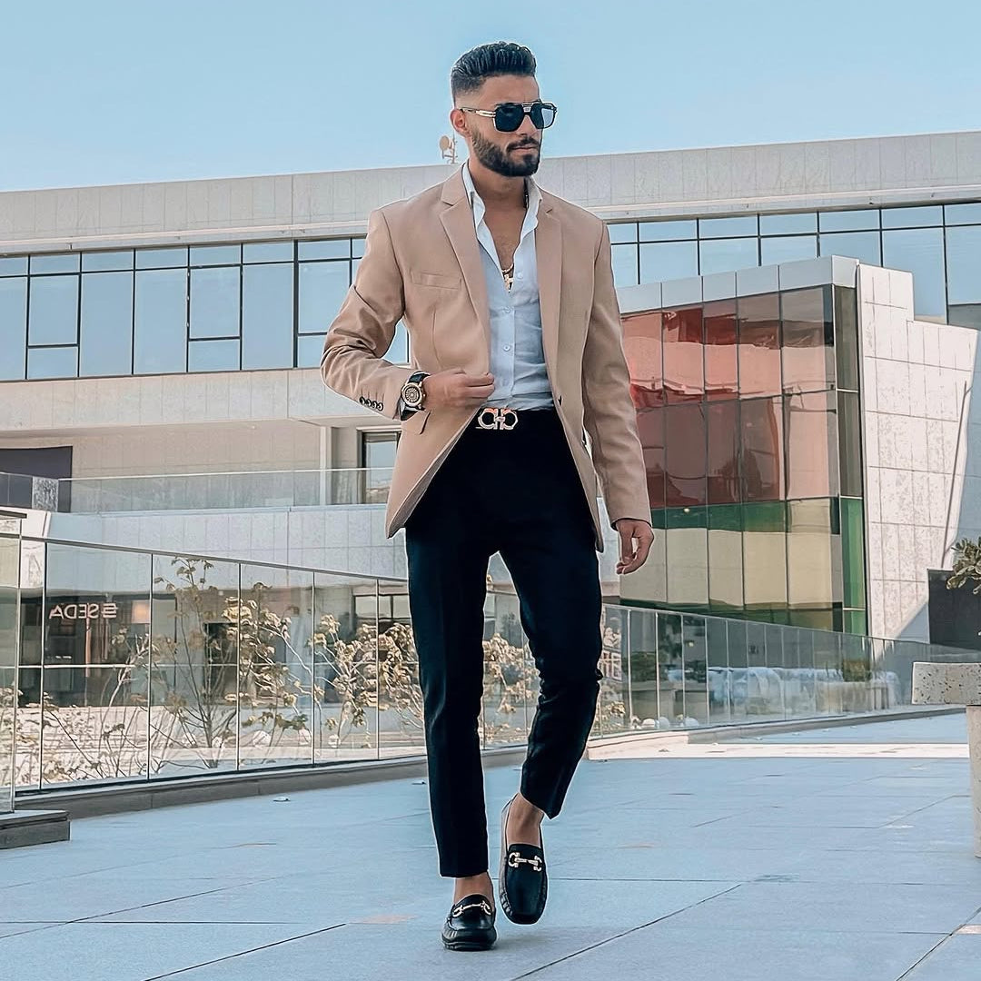 Black Leather Loafers for Men – Handmade Slip-On Dress Shoes with Metal Bit