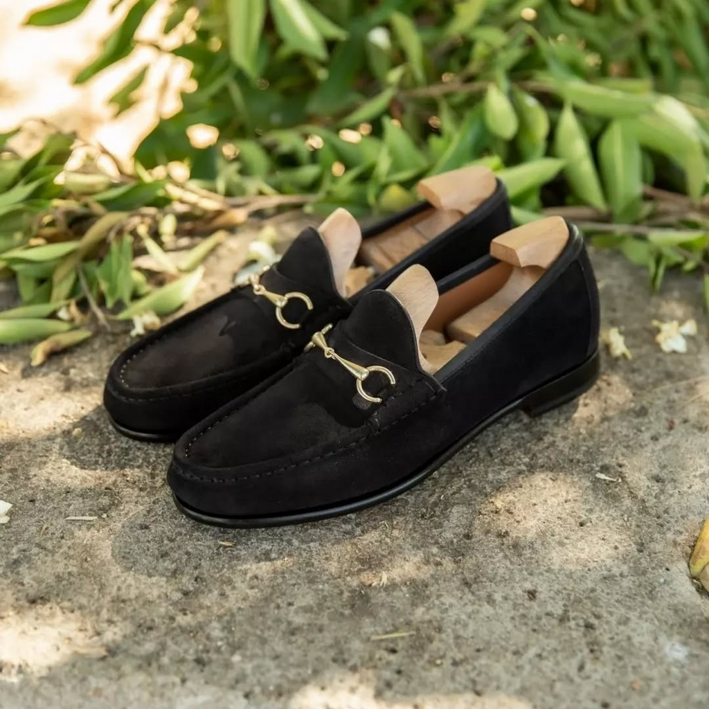 Black Suede Horsebit