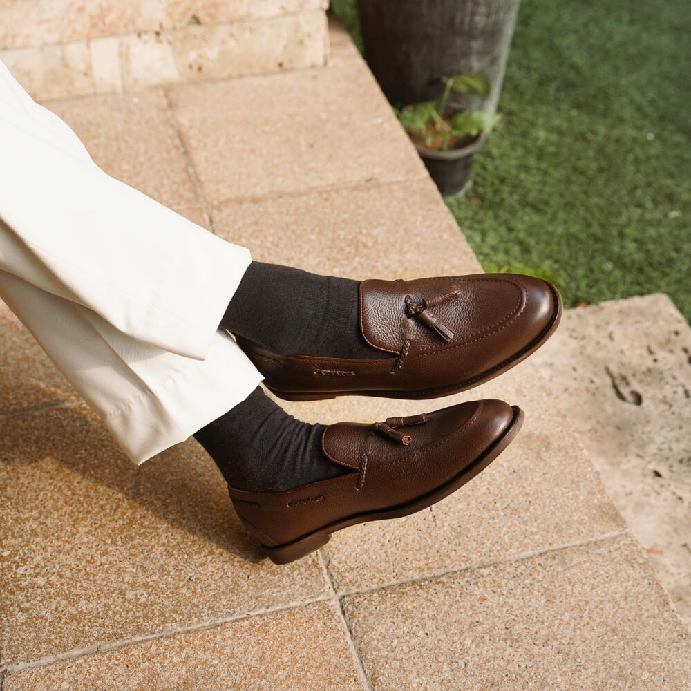 Brown Leather Tassel Loafers – Men's Dress Shoes | UK