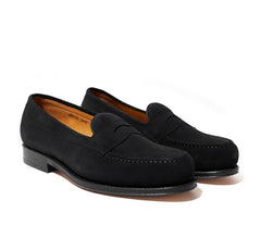 Black Suede Penny Loafers