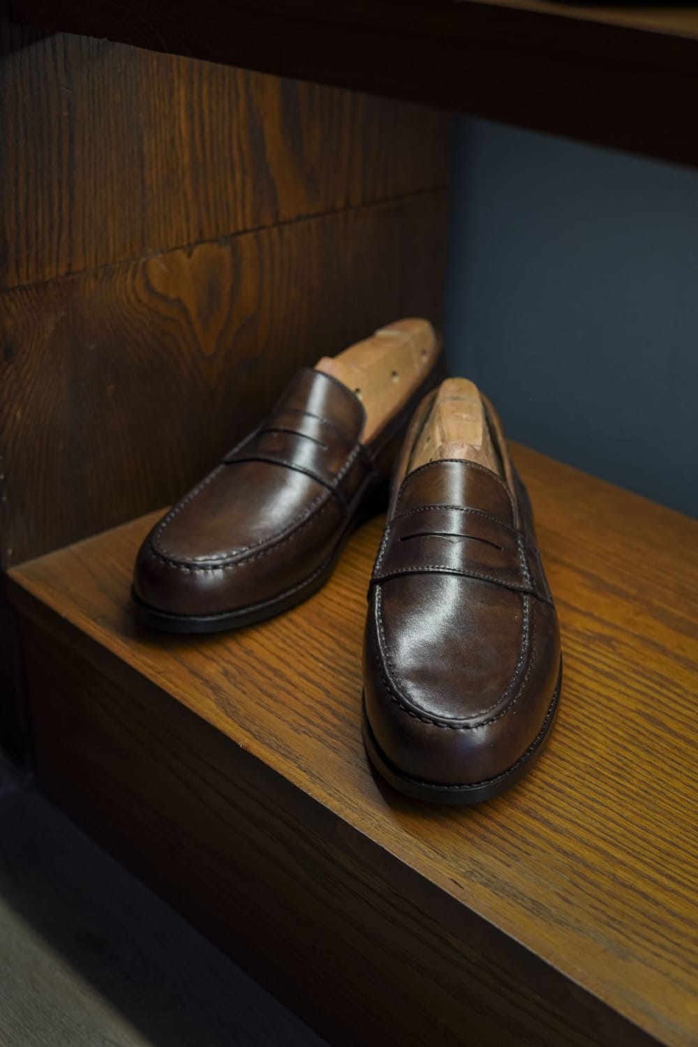 Harmain Leathers Men's Brown Leather Brown Penny Loafers | Leather Men's | Harmain, front view