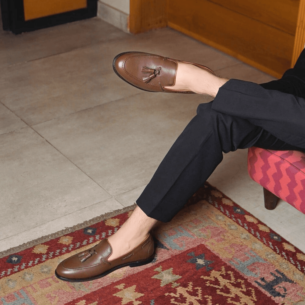 Tan Brown Leather Tassel Loafers – Men's Dress Shoes