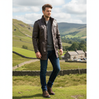 The Heritage Dark Brown Longline Leather Jacket