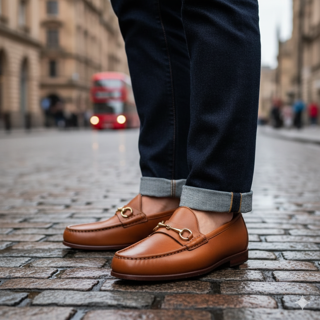 TAN Horsebit-Loafer