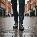 Harmain-Black Ostrich Emboss Leather Loafers