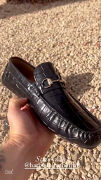 Harmain Black Croc Loafers