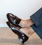 Dark Brown  Leather Penny Loafers