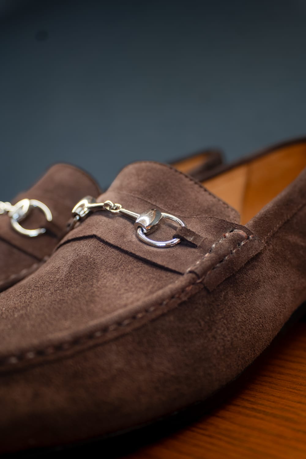 Dark Brown Suede Horsebit Loafers. – Harmain Leathers display picture 3