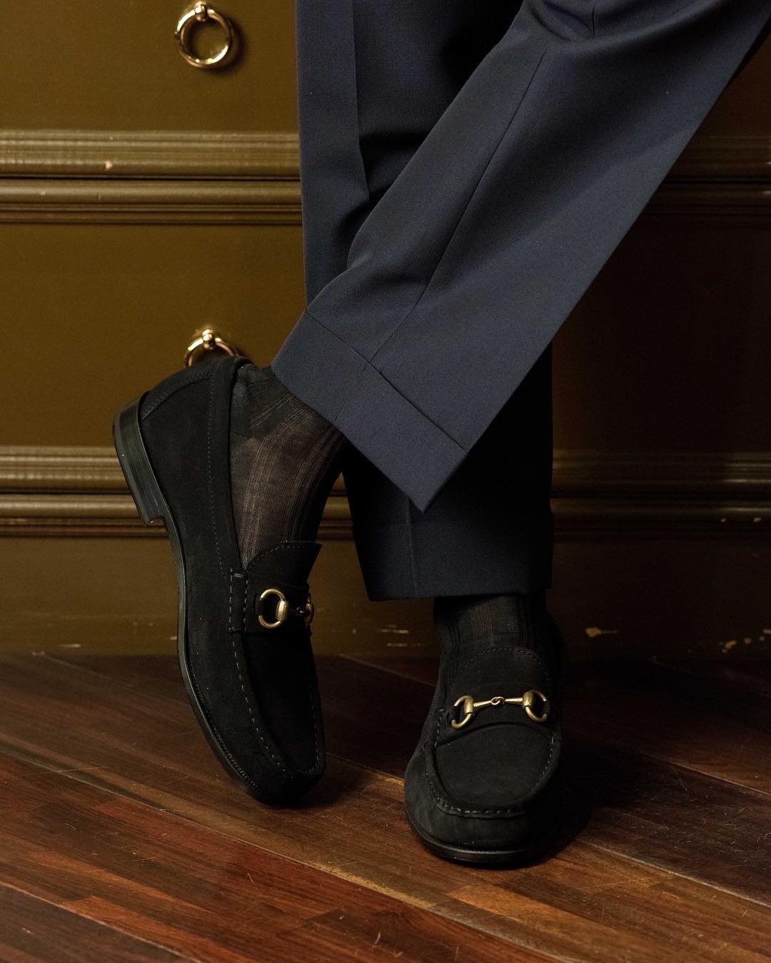 Black Suede Horsebit