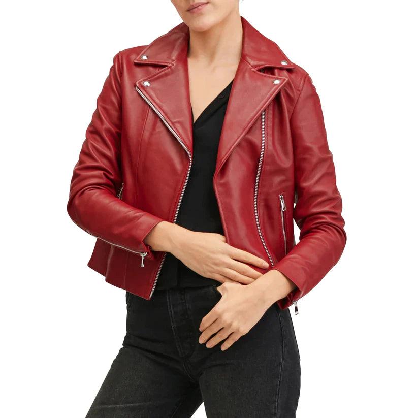 DAMEN-BURGAN-LEDERJACKE