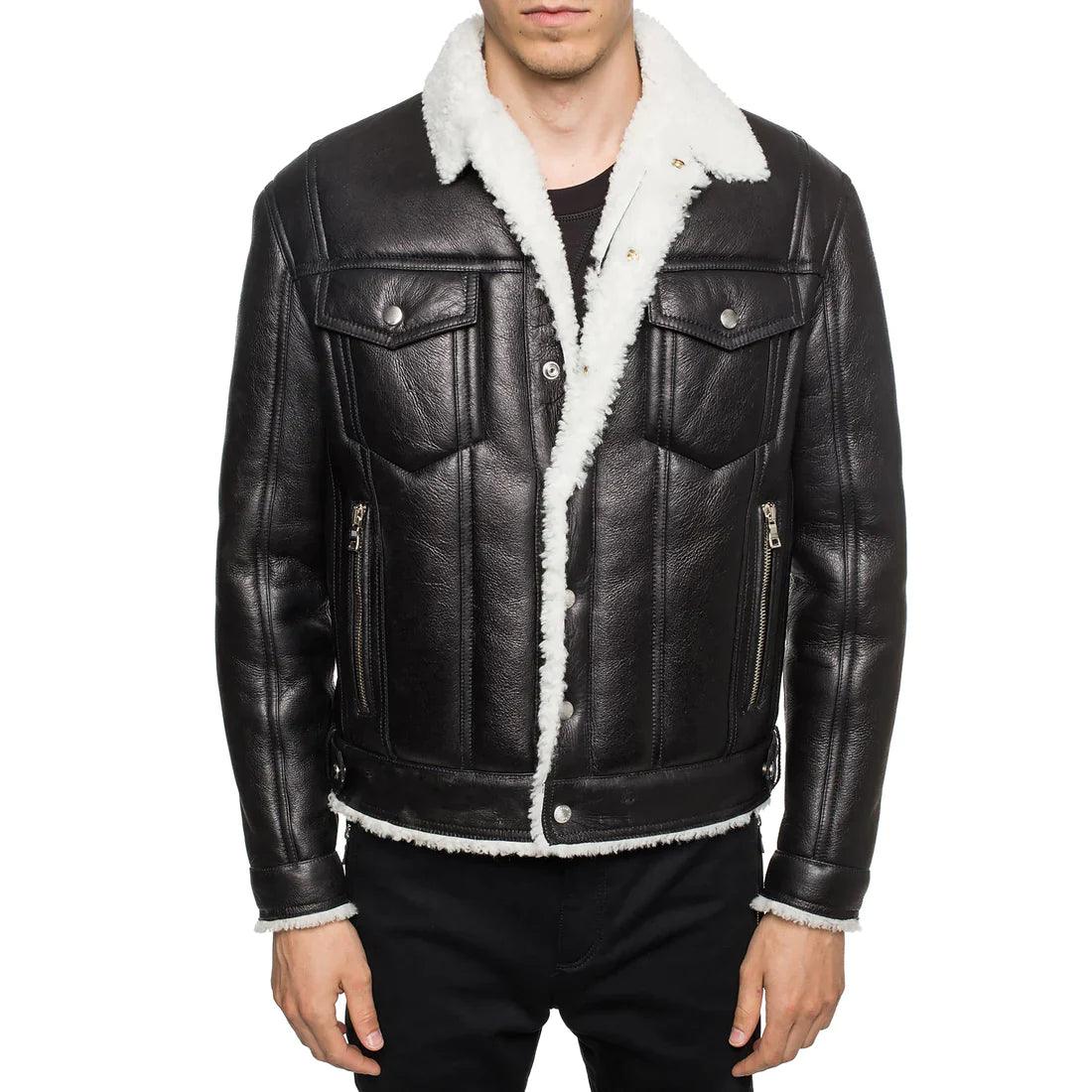 Harmain Leathers Unisex Signature Leather Designer Leather Jacket, front view, genuine leather craftsmanship