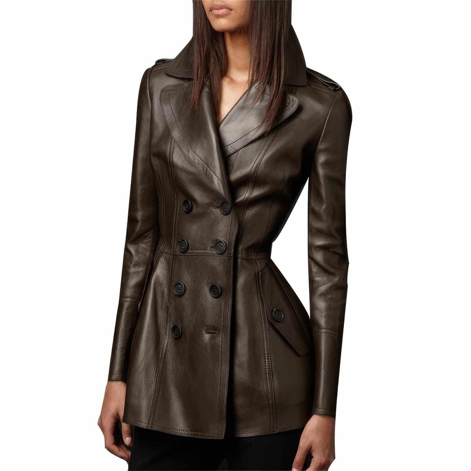 Women’s Coffee Brown Double Breasted British Style Trench Coat