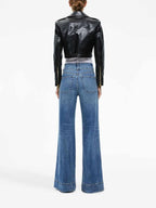 Black Croc Emboss LEATHER JACKET