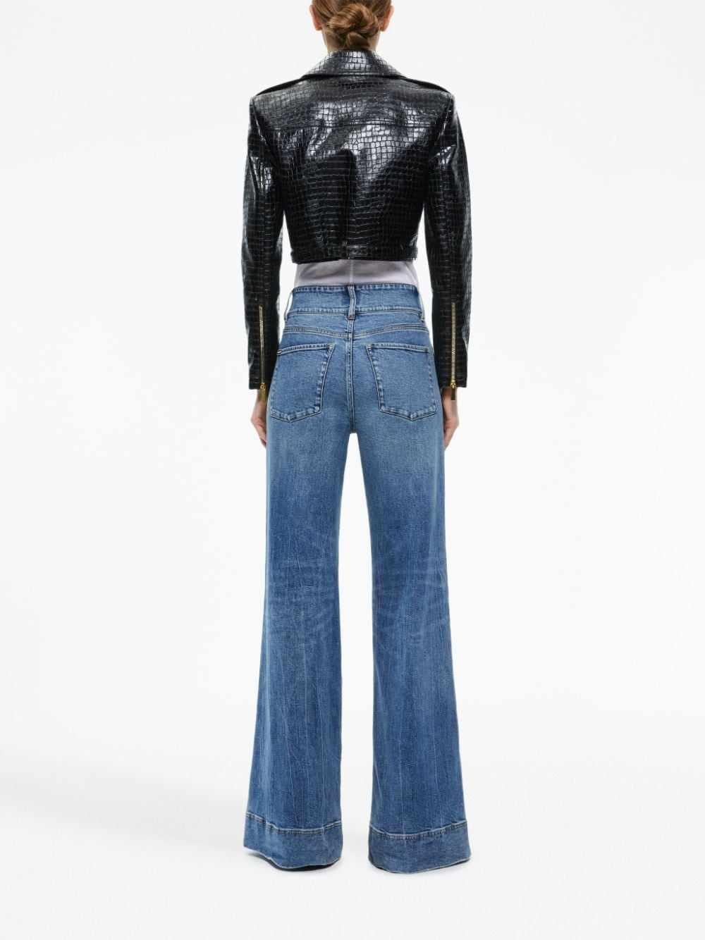 Black Croc Emboss LEATHER JACKET