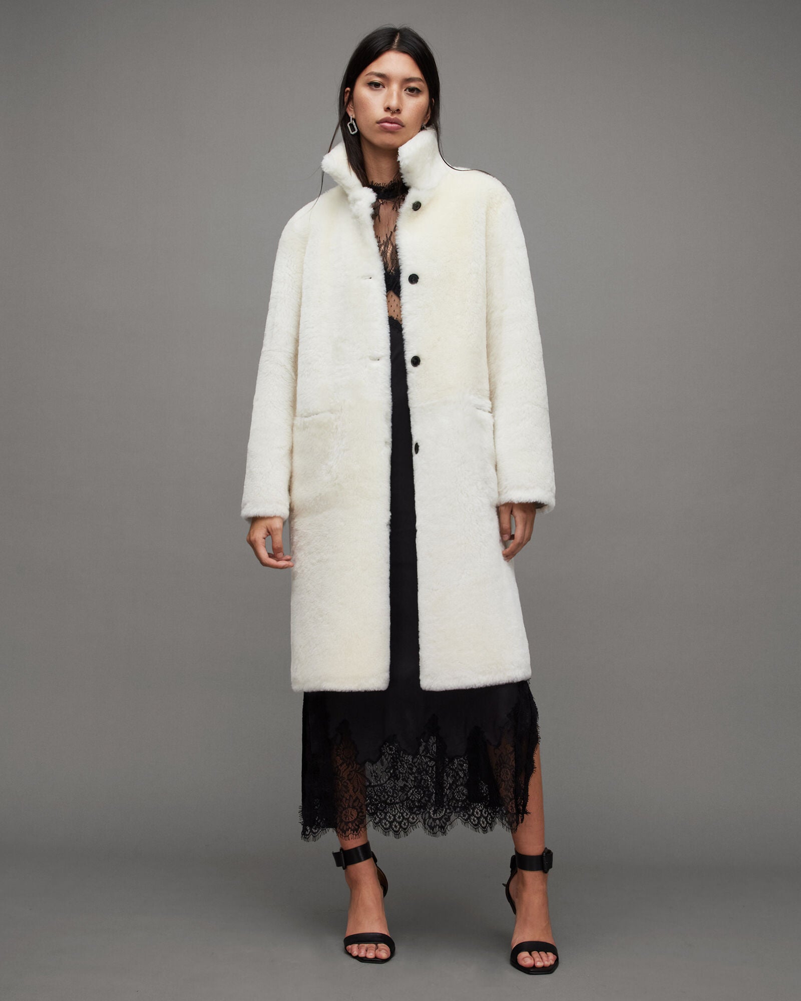 LONG SHEARLING COAT