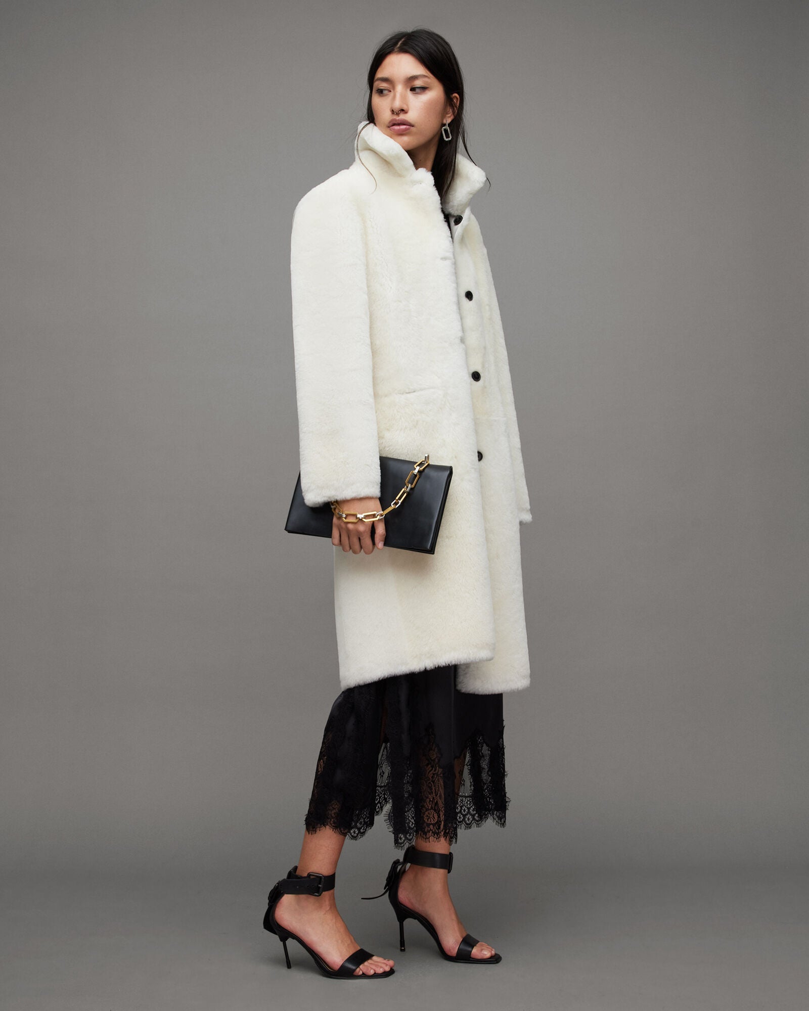 LONG SHEARLING COAT