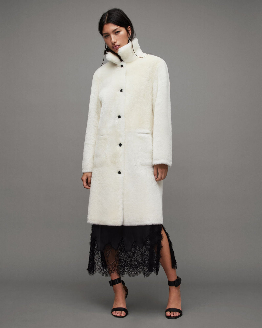 LONG SHEARLING COAT