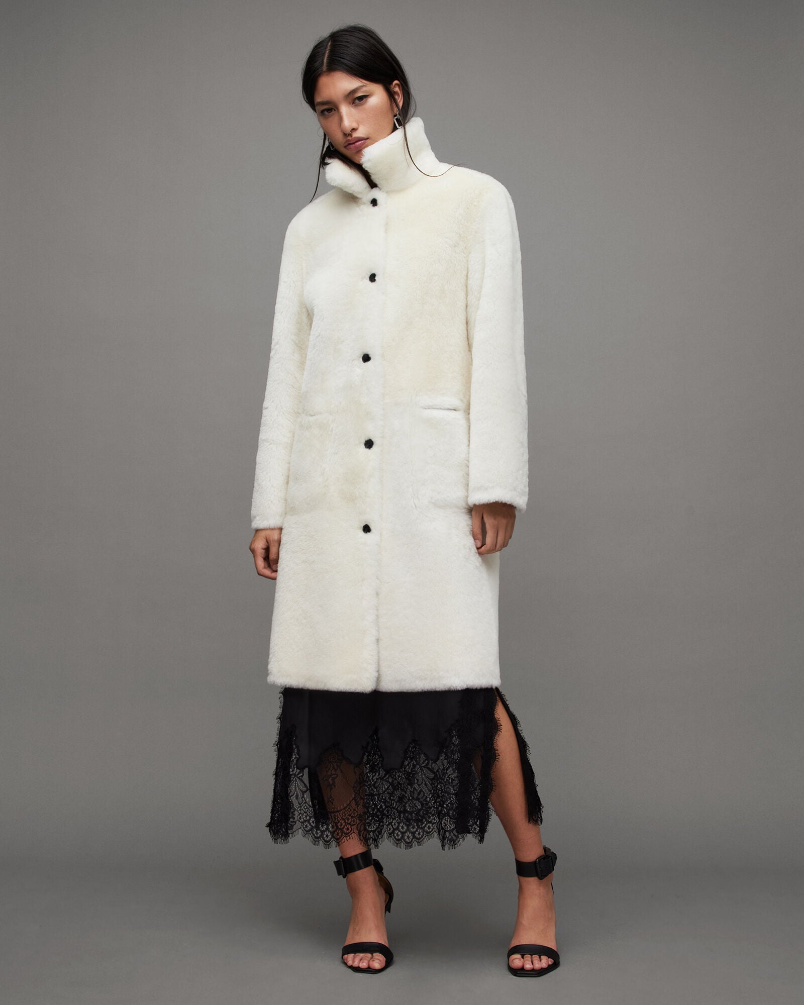 LONG SHEARLING COAT