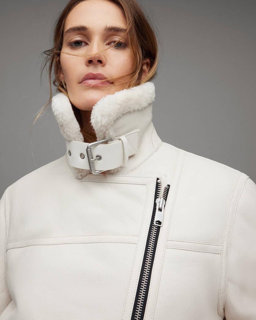 OVERSIZED-LEDERJACKE AUS SHEARLING