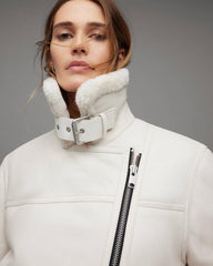 OVERSIZED-LEDERJACKE AUS SHEARLING