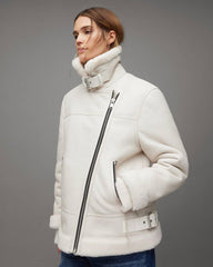 OVERSIZED-LEDERJACKE AUS SHEARLING