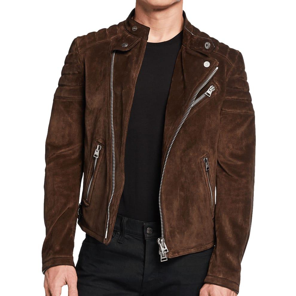 BRAUNE WILDLEDERJACKE