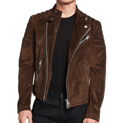 BRAUNE WILDLEDERJACKE