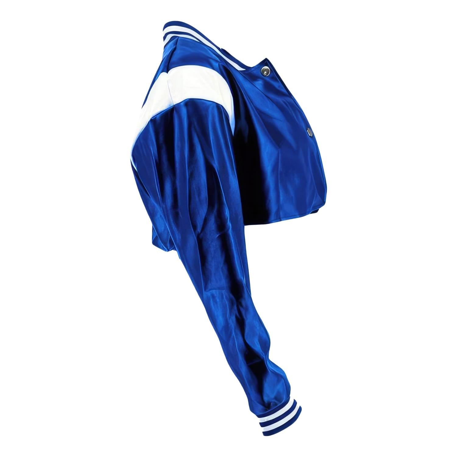 WOMEN CROP BASEBALL VARSITY LEATHER JACKET