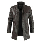The Heritage Dark Brown Longline Leather Jacket