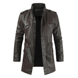 Signature The Heritage Dark Brown Longline Leather Jacket
