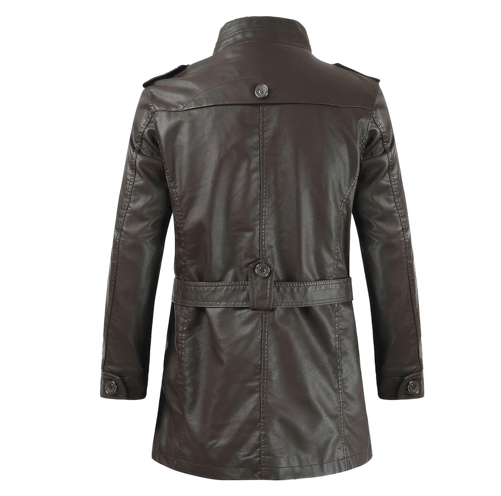 The Heritage Dark Brown Longline Leather Jacket