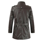 The Heritage Dark Brown Longline Leather Jacket